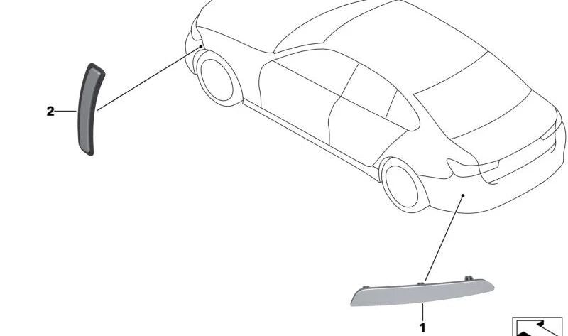 Reflector trasero derecho para BMW Serie 3 G20N, G21N, G28N (OEM 63145A1D7C8). Original BMW