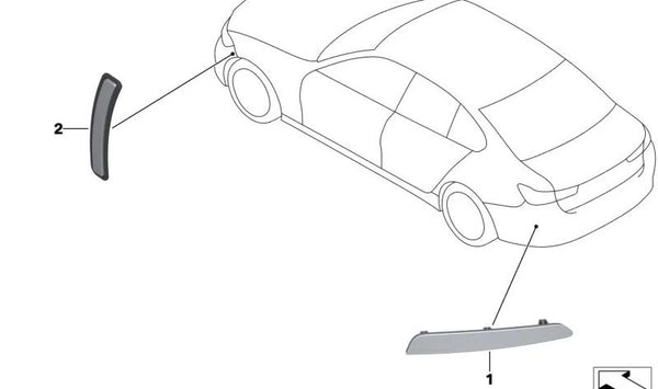 Reflector trasero derecho para BMW Serie 3 G20N, G21N, G28N (OEM 63145A1D7C8). Original BMW