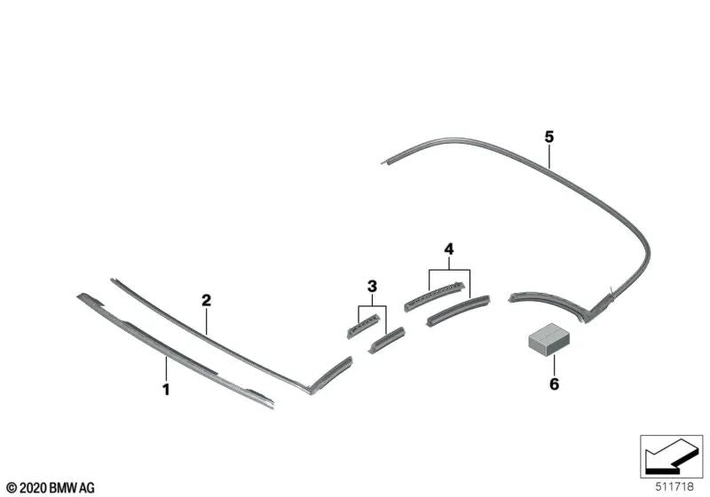 Front fixing for BMW Series 4 G23, G83 (OEM 54345A05E02). Genuine BMW