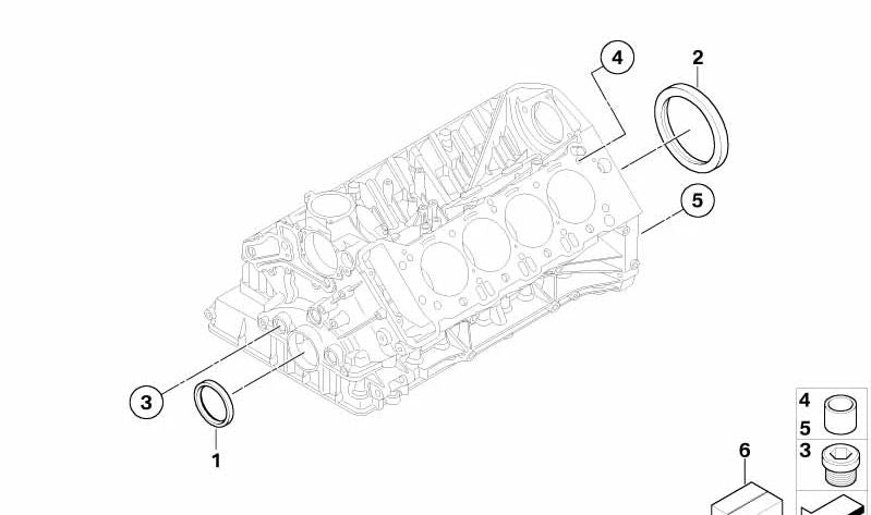 Juego de juntas para el cárter sin amianto para BMW Serie 3 E90, E92, E93 (OEM 11110429839). Original BMW