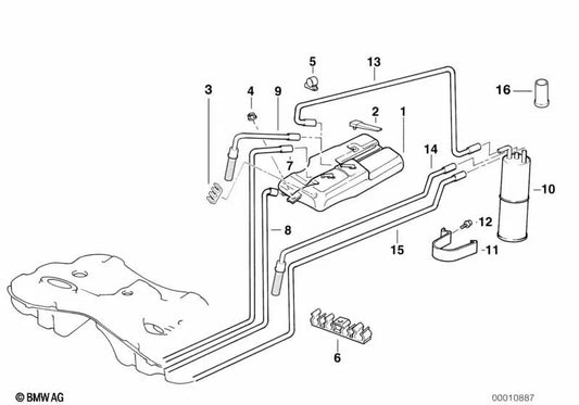 Tubería AKF para BMW Serie 7 E38 (OEM 16131182177). Original BMW.