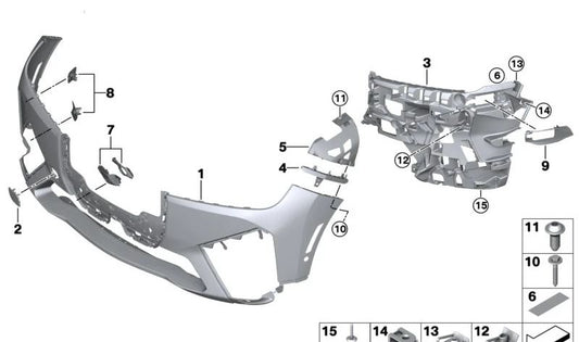 Conjunto de Soporte Sensor PDC/PMA delantero para BMW i I20 (OEM 51115A3AE02). Original BMW