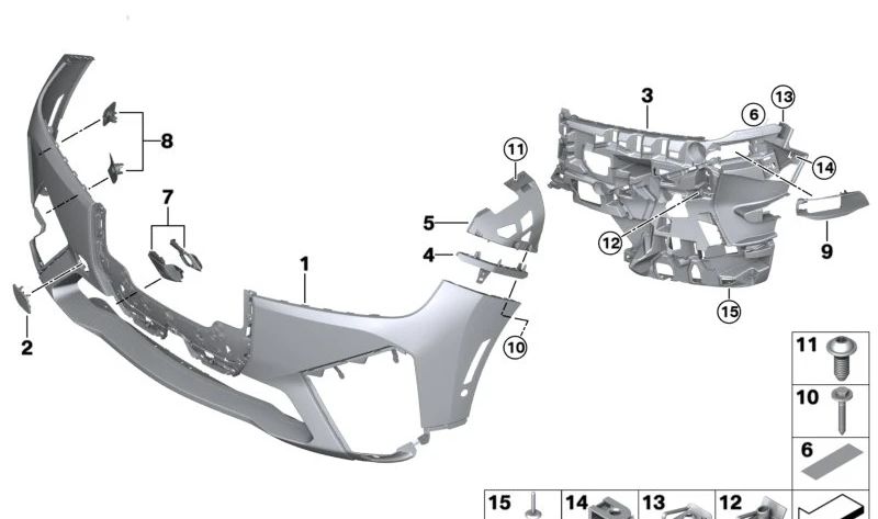 OEME RIGHT SUPPORT 51115A3AE08 for BMW IX (I20). Original BMW.