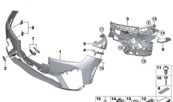 Conjunto de Soporte Sensor PDC/PMA delantero para BMW i I20 (OEM 51115A3AE02). Original BMW