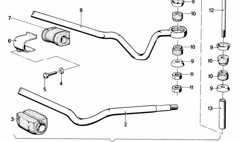 Bar du stabilisateur avant OEM 31351126574 pour BMW E21. BMW d'origine.