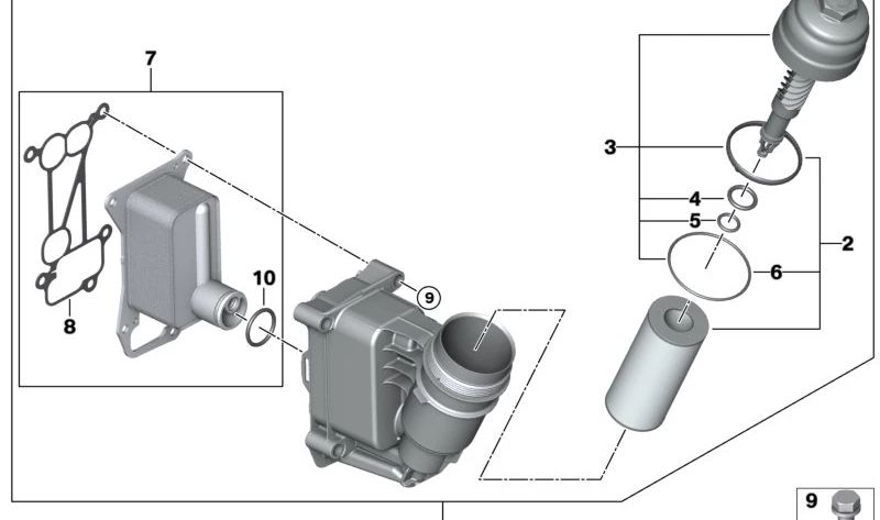 Junta tórica (O-Ring) OEM 11427808445 para BMW E90, E91, E92, E93, F07, F10, F11, F01, F02, E70, E71. Original BMW.