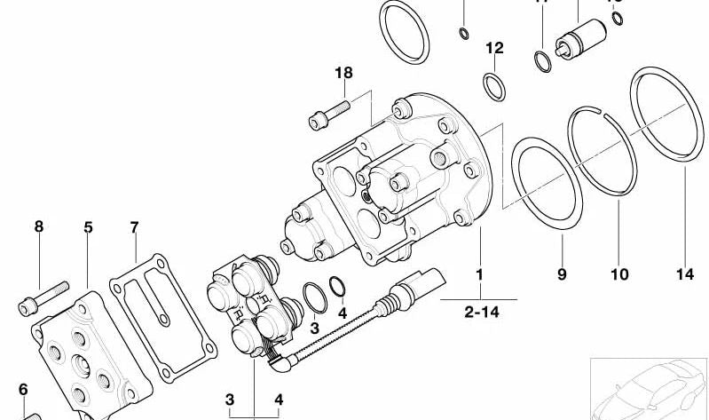 Junta Tórica para BMW E39, E52 (OEM 11361406377). Original BMW.