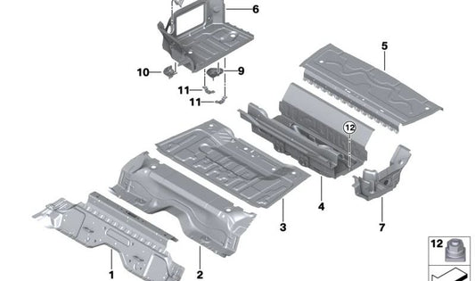 Receptor de soporte del eje trasero izquierdo para BMW Serie 3 G20, G21, G28, G80, G81, Serie 4 G22, G23, G26, G82, G83 (OEM 41009448833). Original BMW