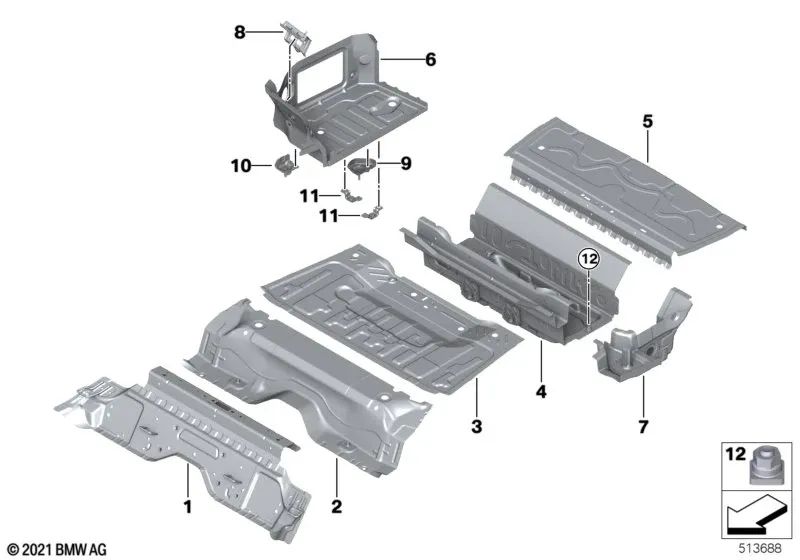 Soporte B+ Distribuidor para BMW G20, G21, G28, G80, G81, G22, G23, G26, G82, G83 (OEM 41009448831). Original BMW.