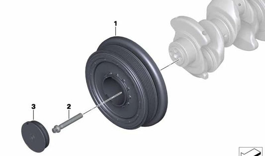 OEM -Vibrationen Mortigation 11238513539 für BMW (kompatible Modelle: F20, F21, F22, F30, F31, F34, F32, F33, F10, F11, E84, F15). Original BMW.