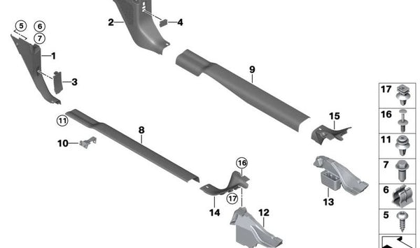 Embelledor de entrada OEM 07147277236 para BMW i3 (I01). Original BMW