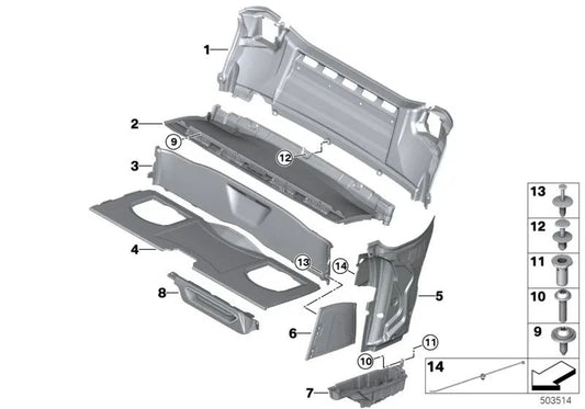 Bandeja para compartimento delantero para varios modelos BMW I15 (OEM 51477494232). Original BMW