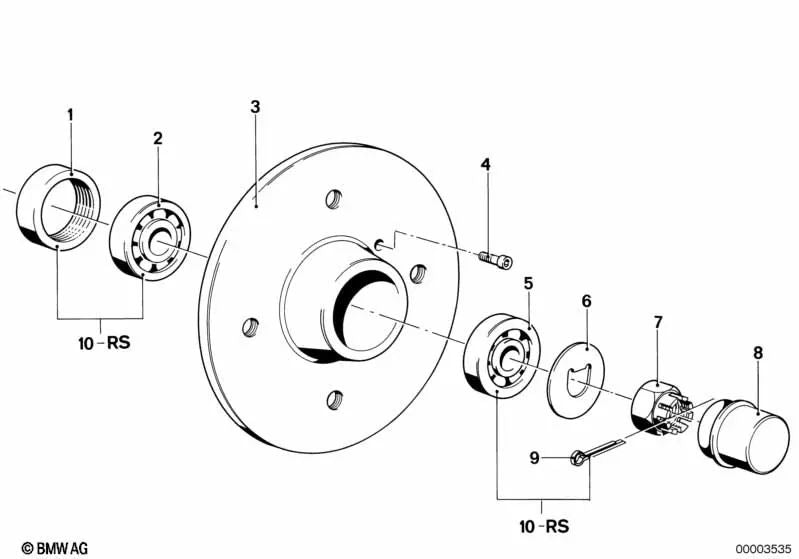 Kit de reparación de cojinetes de rueda para BMW E21 (OEM 31211107447). Original BMW