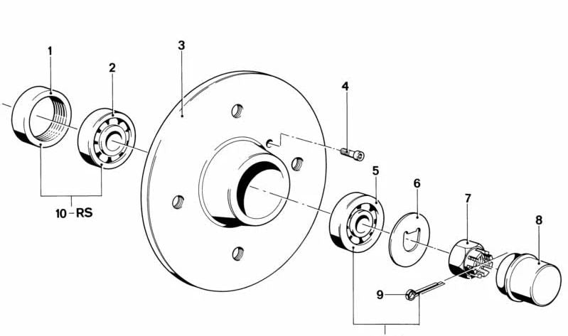 Front wheel hub OEM 31211116681 for BMW (E21, E12, E28). Original BMW.