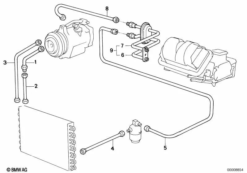 Tubería de Alta Presión para BMW Serie 5 E28 (OEM 64531374551). Original BMW