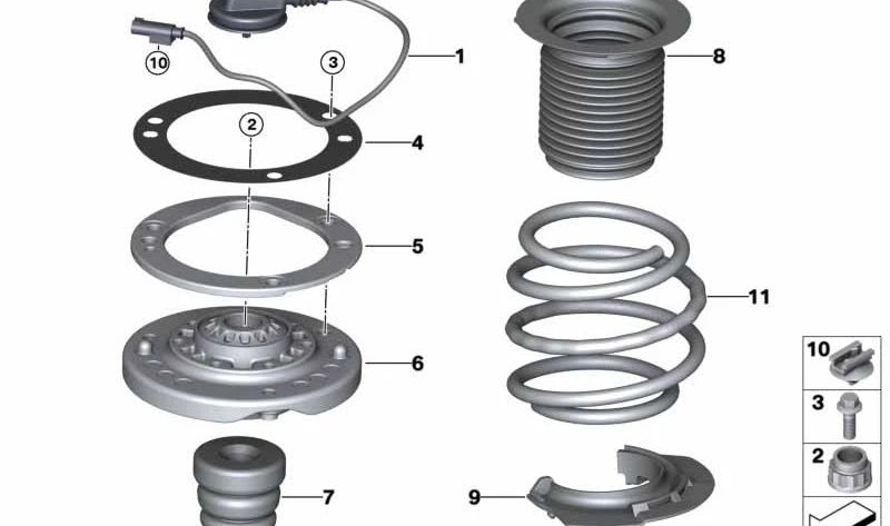 OEM a molla di sospensione anteriore 31337857356 per BMW F82 (M4), F83 (M4 Cabrio). BMW originale