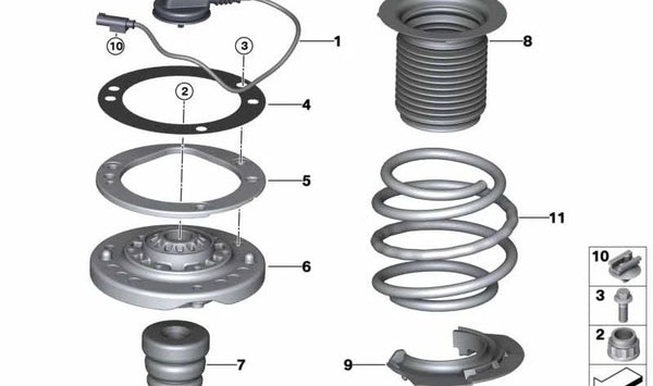 Muelle de suspensión delantera OEM 31337857356 para BMW F82 (M4), F83 (M4 Cabrio). Original BMW