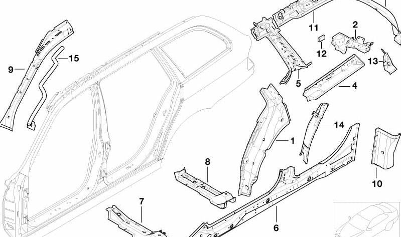 Tubo de desagüe derecho para BMW Serie 5 E39 (OEM 41118165634). Original BMW