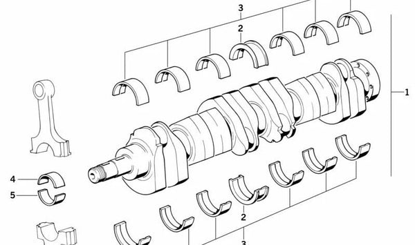 Casquillo de cigüeñal OEM 11241284556 para BMW E21, E30, E12, E28, E34, E24, E23, E32. Original BMW.