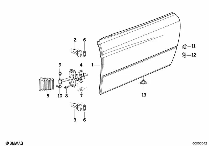 Junta freno de puerta para BMW Serie 8 E31 (OEM 51218105480). Original BMW