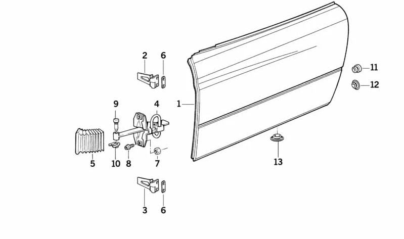 Amortiguador de puerta delantero OEM 51218152288 para BMW E31. Original BMW.