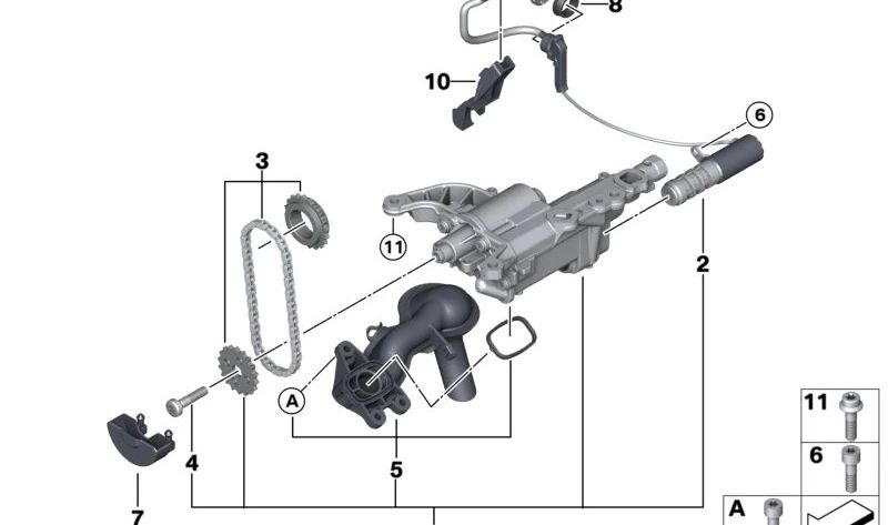 Válvula magnética de distribución OEM 11418601643 para BMW F20, F21, F30, F31. Original BMW.