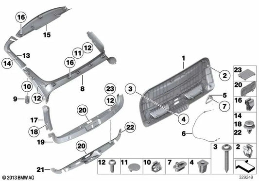 Lower loading sill protector for BMW F07, F07N (OEM 51497205820). Original BMW.