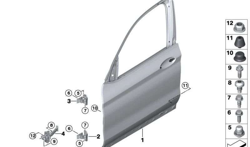 Amortiguador de puerta delantero OEM 51217390686 para BMW G01, G08, F97, G02, F98. Original BMW