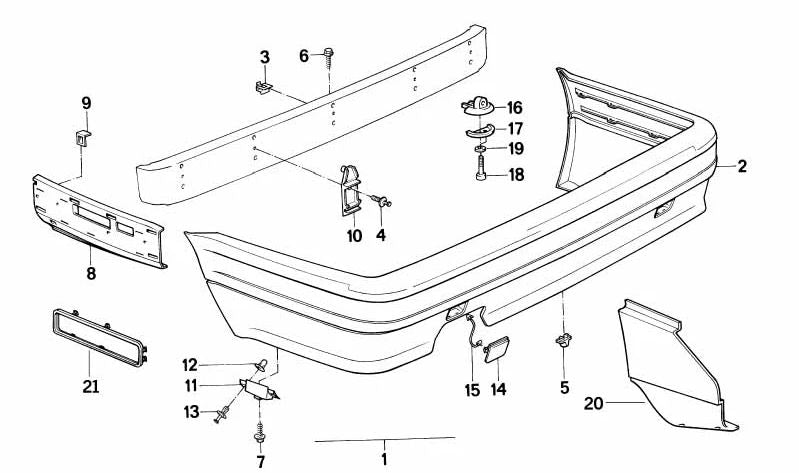 Guía izquierda OEM 51122239847 para BMW E30. Original BMW.