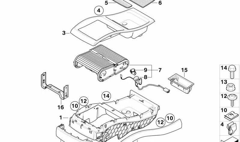 Inserto para Fumador para BMW X5 E70, E70N Serie X6 E71, E72 (OEM 51166954945). Original BMW