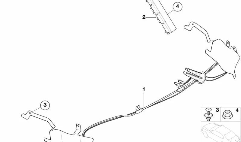 Antena de TV OEM 65256902693 para BMW E46 (Todos los modelos compatibles: Sedán, Touring, Coupé, Cabrio, Compact, M3). Original BMW