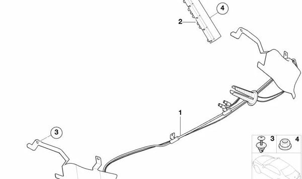 Antena de TV OEM 65256902693 para BMW E46 (Todos los modelos compatibles: Sedán, Touring, Coupé, Cabrio, Compact, M3). Original BMW