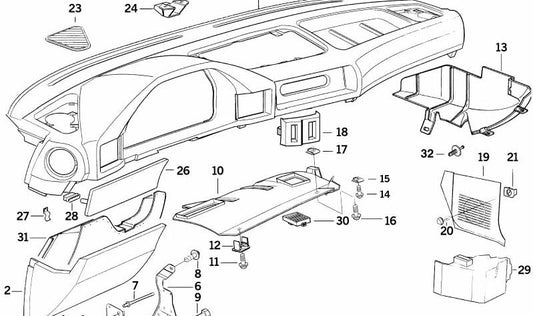 Panel lateral delantero derecho OEM 51438107964 para BMW E34. Original BMW.