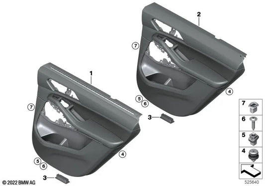 Revestimiento de puerta trasera izquierda para BMW X5 G05 (OEM 51429474183). Original BMW