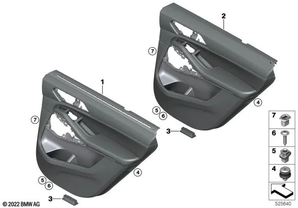 Revestimiento de puerta trasera izquierda para BMW X5 G05 (OEM 51429474081). Original BMW.