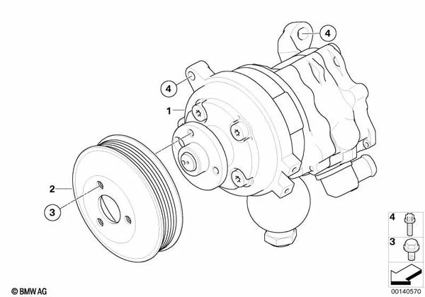 Bomba de tandem para BMW Serie 5 E60, E60N, E61, E61N, Serie 6 E63, E63N, E64, E64N (OEM 32416775012). Original BMW