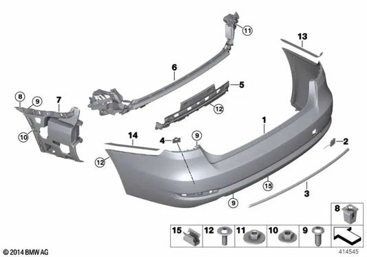 Tapa ojal de remolque trasero imprimada para BMW F34N (OEM 51127477804). Original BMW.