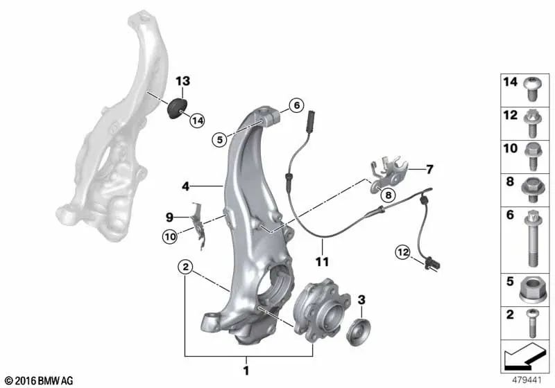 Soporte del tubo de freno delantero izquierdo para BMW Serie 7 G11, G12 (OEM 34306865293). Original BMW