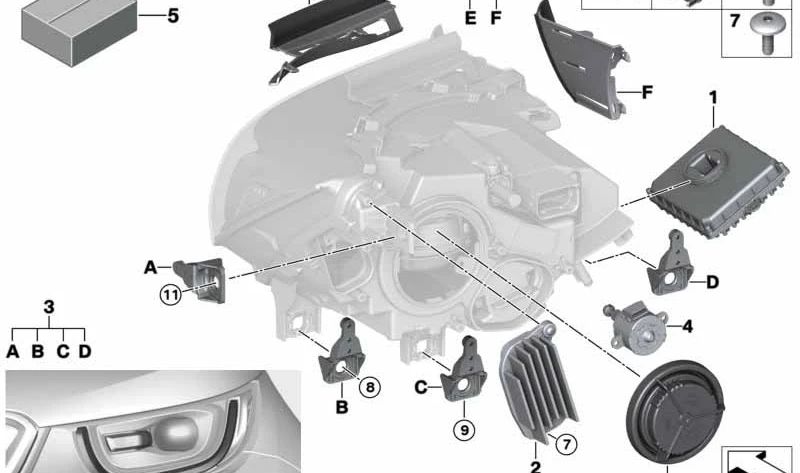 Módulo LED luz diurna izquierda OEM 63117385559 para BMW i3 (I01). Original BMW