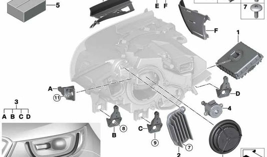 Módulo LED de luz diurna direita para BMW I01 (OEM 63117396332). BMW original