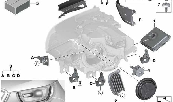 Módulo LED luz diurna derecha para BMW I01 (OEM 63117396332). Original BMW