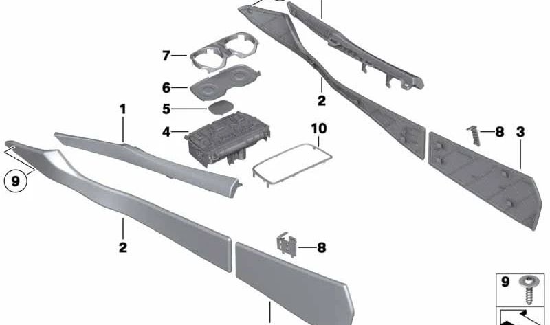 Tapa de desbloqueo de emergencia OEM 51169179821 para BMW Serie 7 (F01, F02, F04). Original BMW.