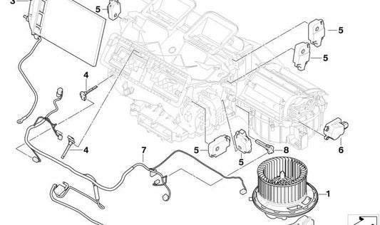 Cableado Calefacción/Climatización para BMW E81, E82, E87, E88, E87N, E84 (OEM 64119155890). Original BMW