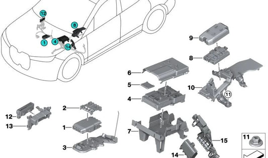 Distribuidor delantero 600W para BMW I20 (OEM 61149827013). Original BMW.