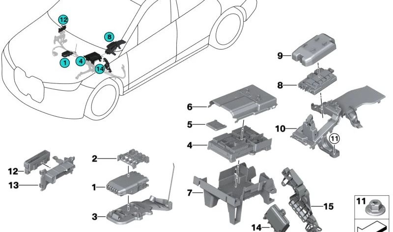 Tapa para BMW I20 (OEM 61135A03EC1). Original BMW