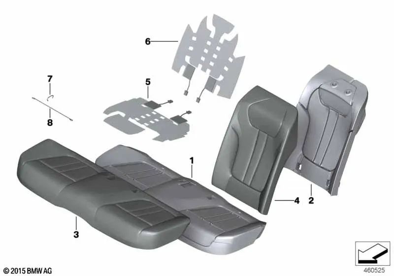 Funda Base Asiento Cuero Climático para BMW G11, G11N, G12, G12N (OEM 52207413206). Original BMW