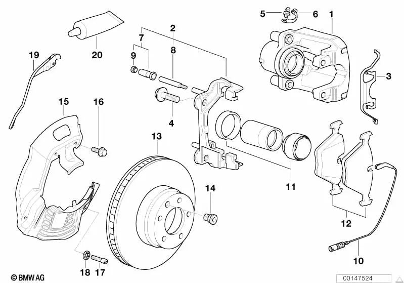 Juego de Pastillas de Freno sin Asbesto para BMW E39 (OEM 34112282165). Original BMW