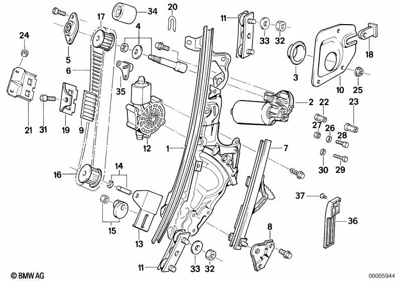 Tuerca hexagonal para BMW Serie 3 E21, E30, E36 (OEM 32111117965). Original BMW