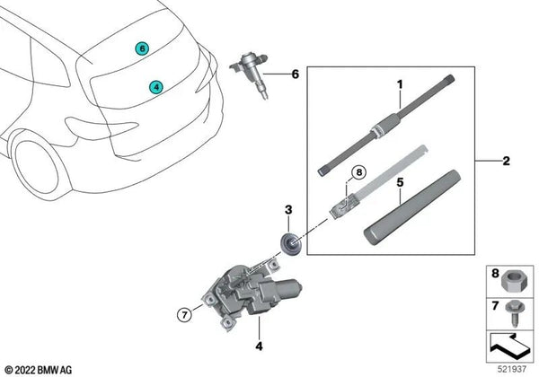 Escobilla limpiaparabrisas para BMW U06 Serie 2 (OEM 61628492159). Original BMW