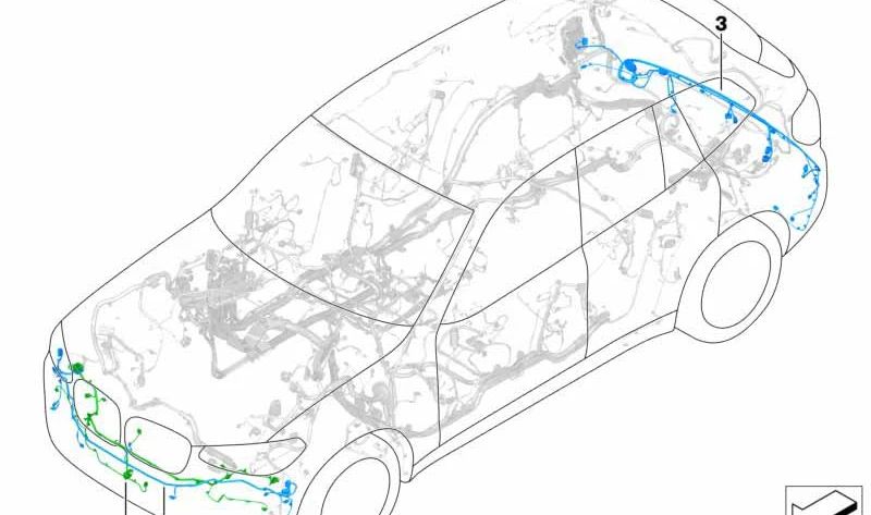 Frontverkabelung für BMW F97N, F98N (OEM 61125A20BD4). Original BMW